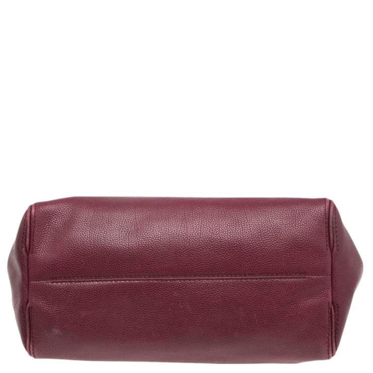 Pre Owned CH Carolina Herrera Plum Leather Tempo Collection Adagio Tote