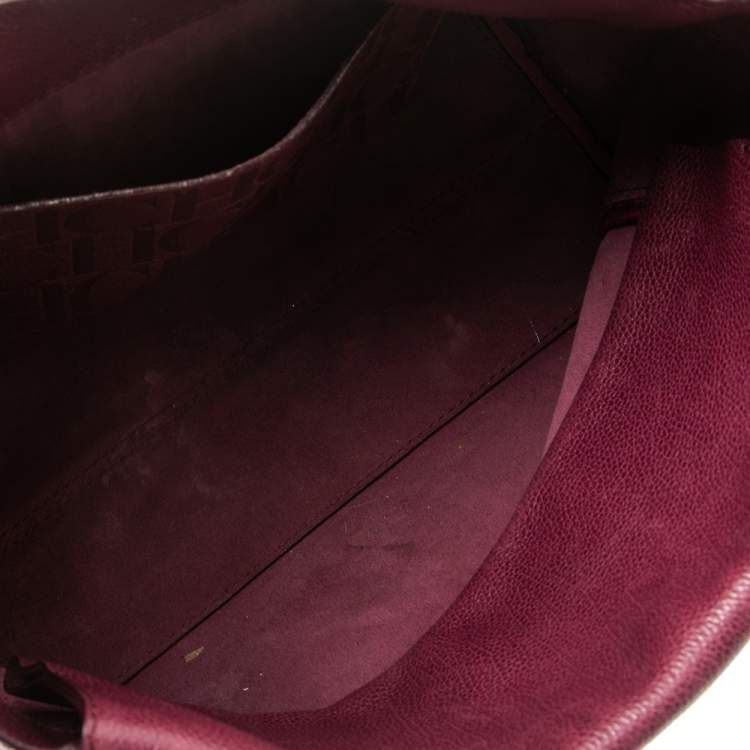 Pre Owned CH Carolina Herrera Plum Leather Tempo Collection Adagio Tote