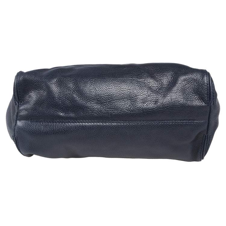 مملوكة مسبقًا Carolina Herrera Dark Blue Leather Tempo Collection Adagio Tote