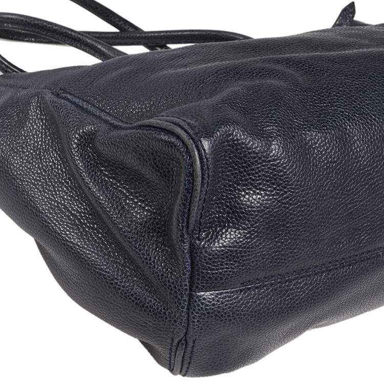 مملوكة مسبقًا Carolina Herrera Dark Blue Leather Tempo Collection Adagio Tote