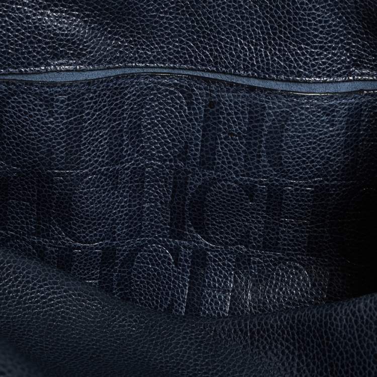 مملوكة مسبقًا Carolina Herrera Dark Blue Leather Tempo Collection Adagio Tote