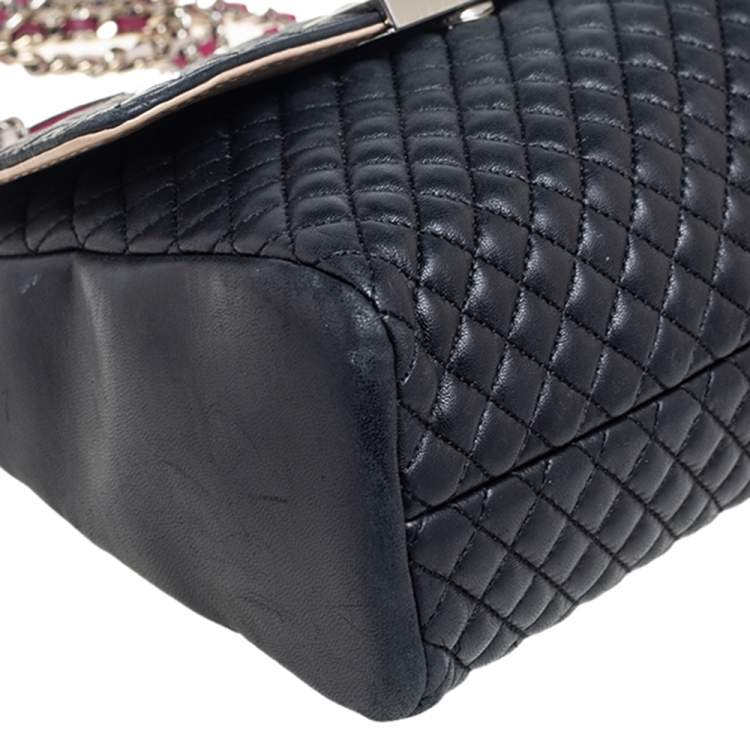 Pre Owned CH Carolina Herrera Black Quilted Leather Bimba Flap Top Handle Bag
