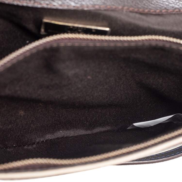 Pre Owned CH Carolina Herrera Monogram Coated Canvas and Leather Envelope Crossbody Bag