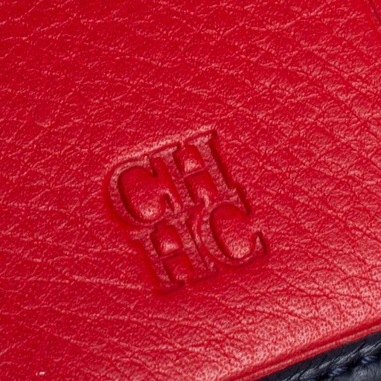 Pre Owned CH Carolina Herrera Blue Leather Compact Wallet