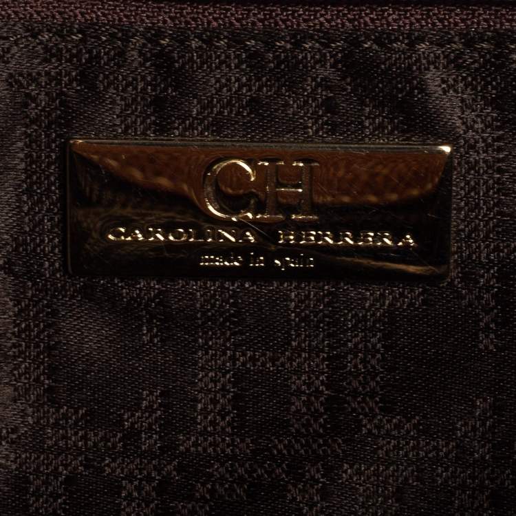 Pre Owned CH Carolina Herrera Brown Leather Hobo