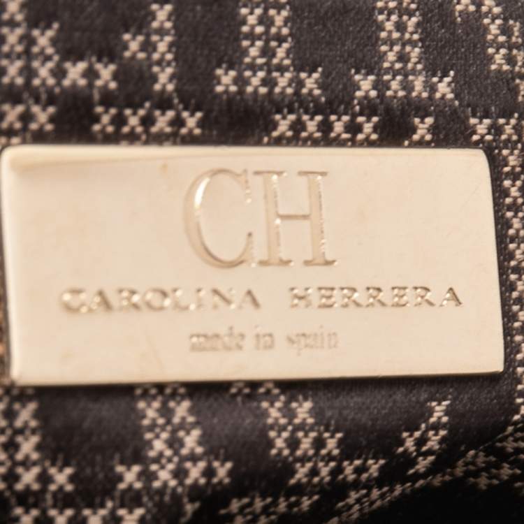 Pre Owned CH Carolina Herrera Green Leather Large Matteo Tote