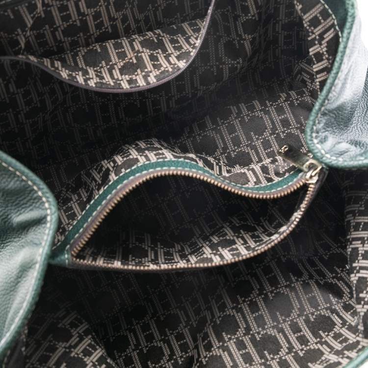 Pre Owned CH Carolina Herrera Green Leather Large Matteo Tote