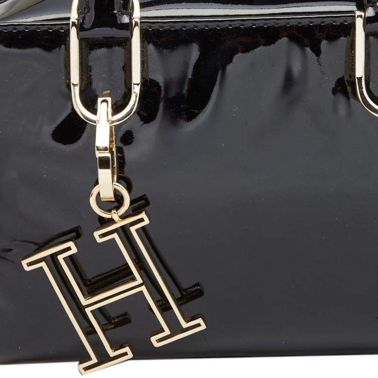 Pre Owned CH Carolina Herrera Black Patent Leather Crossbody Bag