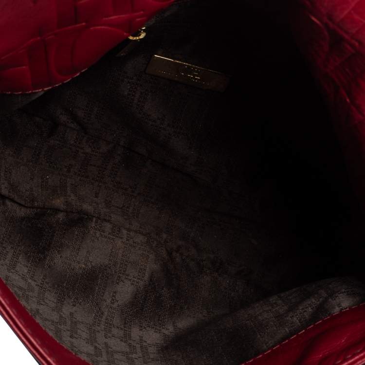 Pre Owned CH Carolina Herrera Red Leather Flap Chain Shoulder Bag