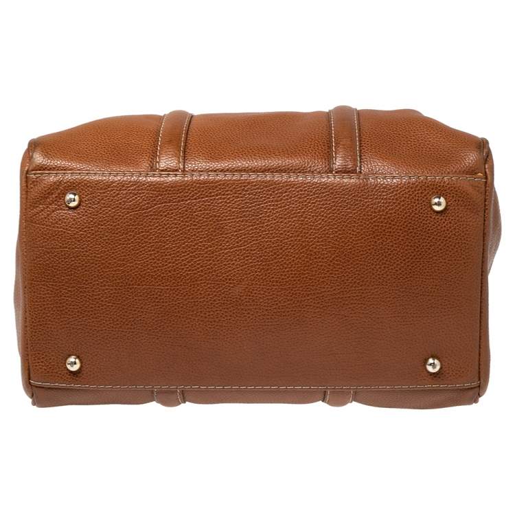 Pre Owned CH Carolina Herrera Brown Leather Medium Matteo Tote