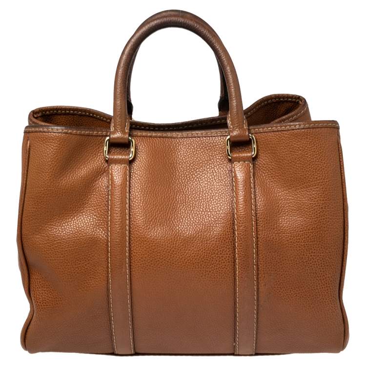 Pre Owned CH Carolina Herrera Brown Leather Medium Matteo Tote