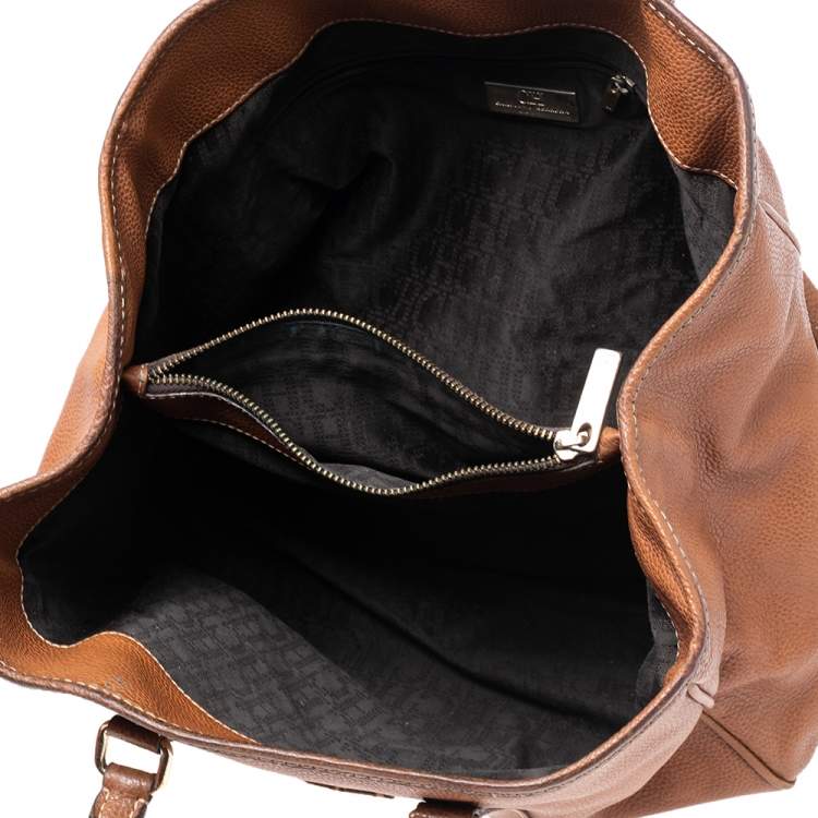 Pre Owned CH Carolina Herrera Brown Leather Medium Matteo Tote