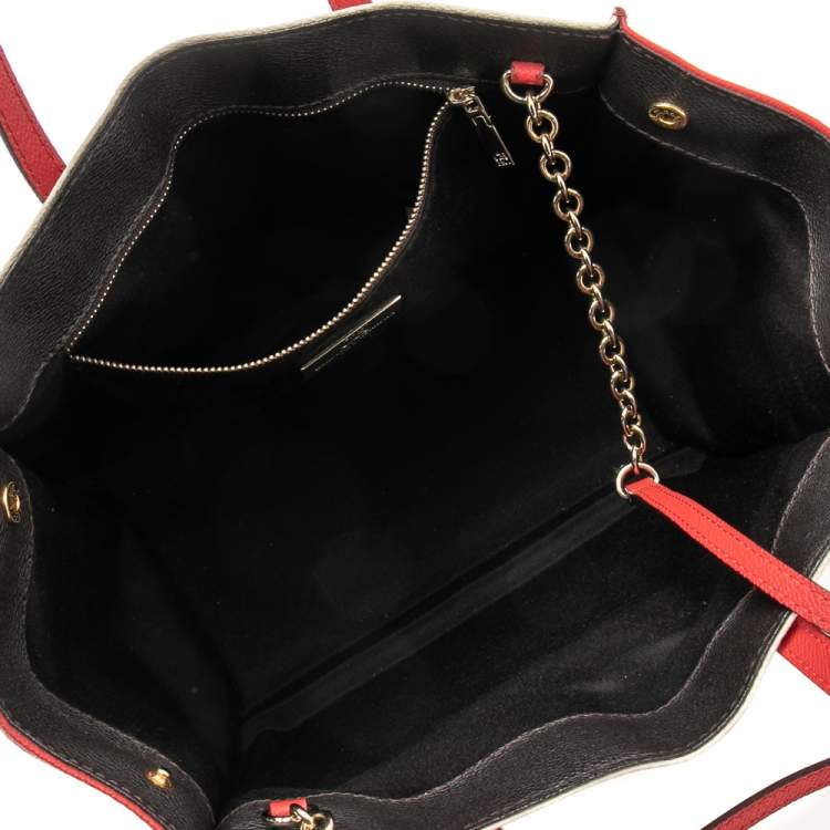Pre Owned CH Carolina Herrera Multicolor Coated Canvas And Leather Front Pocket Tote