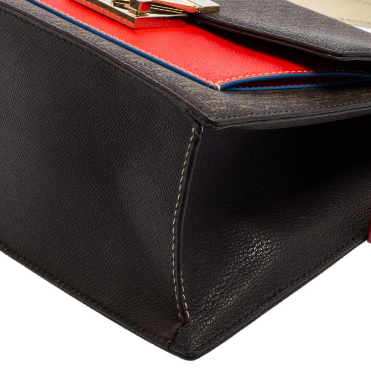 Pre Owned CH Carolina Herrera Multicolor Monogram Coated Canvas and Leather Top Handle Bag