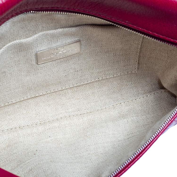 Pre Owned CH Carolina Herrera Red Quilted Leather Crossbody Bag