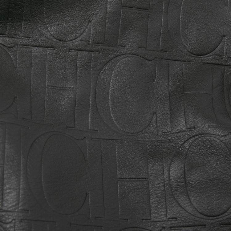 Pre Owned Carolina Herrera Green Monogram Leather Matryoshka Tote