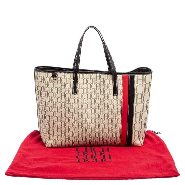 مملوكة مسبقًا CH Carolina Herrera Multicolor Monogram Canvas and Leather Shopper Tote