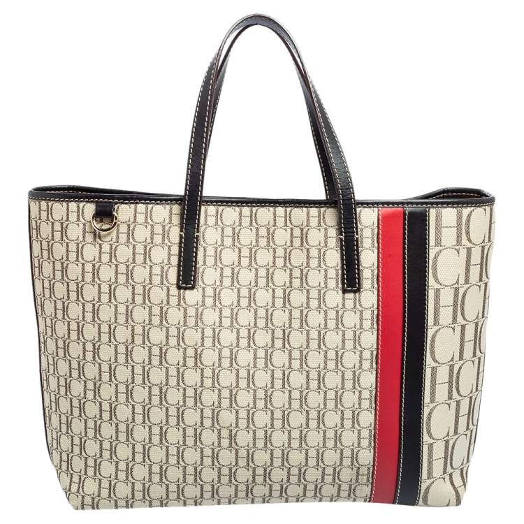 مملوكة مسبقًا CH Carolina Herrera Multicolor Monogram Canvas and Leather Shopper Tote