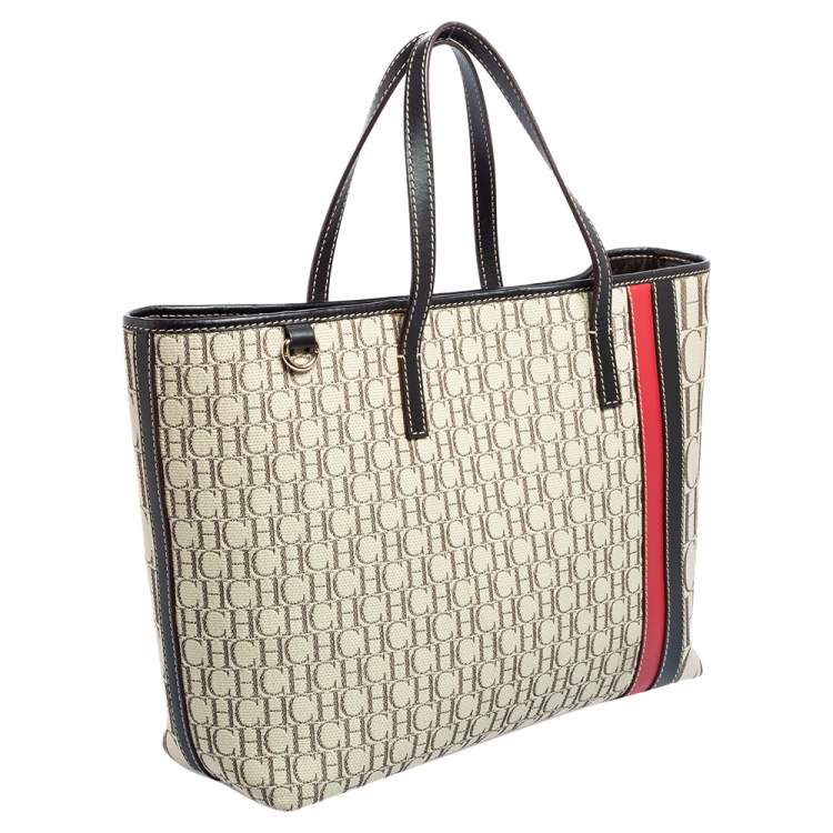 مملوكة مسبقًا CH Carolina Herrera Multicolor Monogram Canvas and Leather Shopper Tote