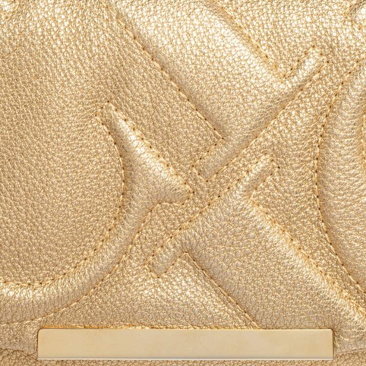 مملوكة مسبقًا CH Carolina Herrera Gold Quilted Leather Flap Chain Shoulder Bag