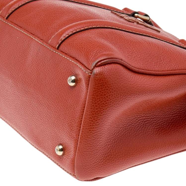 Pre Owned CH Carolina Herrera Orange Leather Matteo Tote