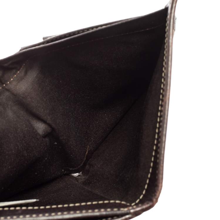 Pre Owned CH Carolina Herrera Monogram Canvas, Suede and Leather Flap French Wallet