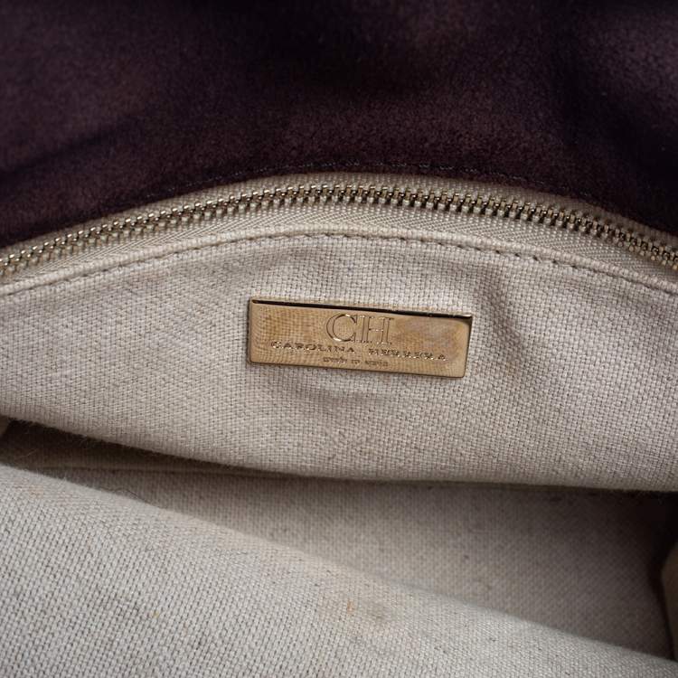 Pre Owned CH Carolina Herrera Multicolor Monogram Coated Canvas and Leather Top Handle Bag