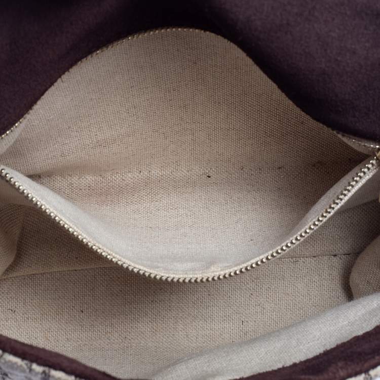 Pre Owned CH Carolina Herrera Multicolor Monogram Coated Canvas and Leather Top Handle Bag