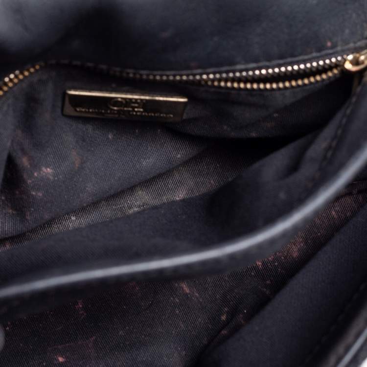 Pre Owned CH Carolina Herrera Black Fabric Pearl Embellished Shoulder Bag