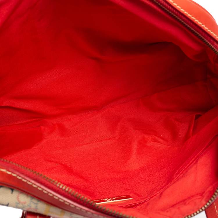 Pre Owned CH Carolina Herrera Multicolor Monogram Canvas Double Pocket Satchel