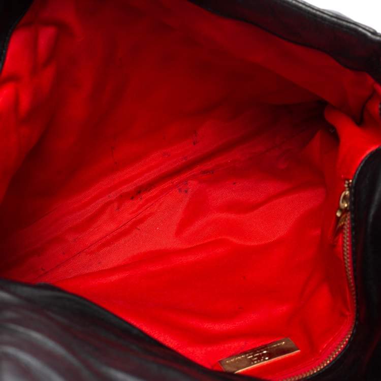 مملوكة مسبقًا CH Carolina Herrera Black Quilted Leather Flap Chain Shoulder Bag