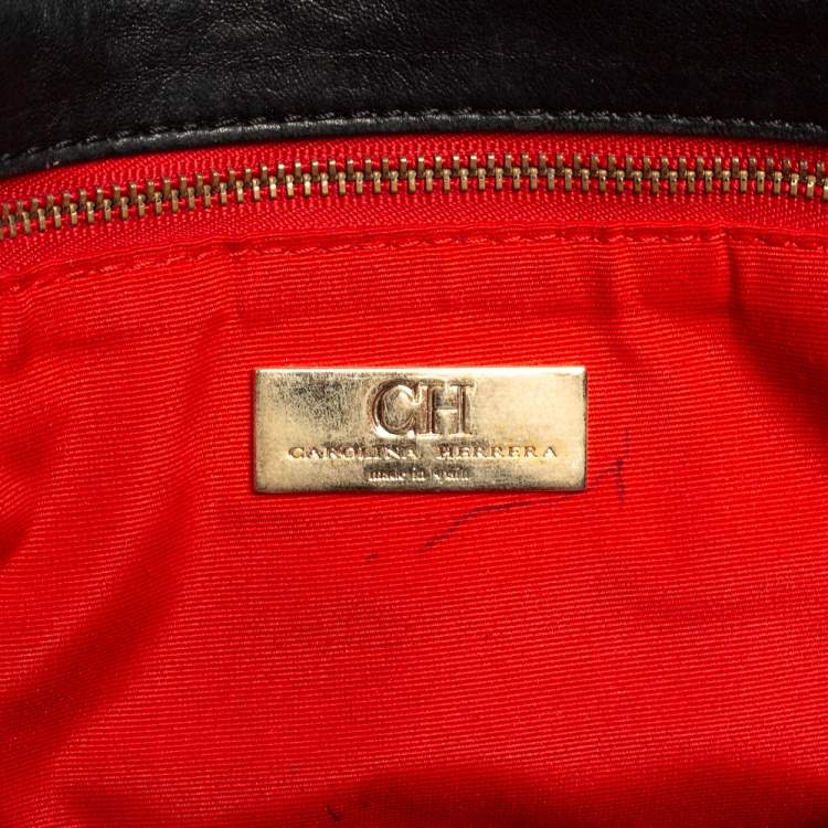 مملوكة مسبقًا CH Carolina Herrera Black Quilted Leather Flap Chain Shoulder Bag