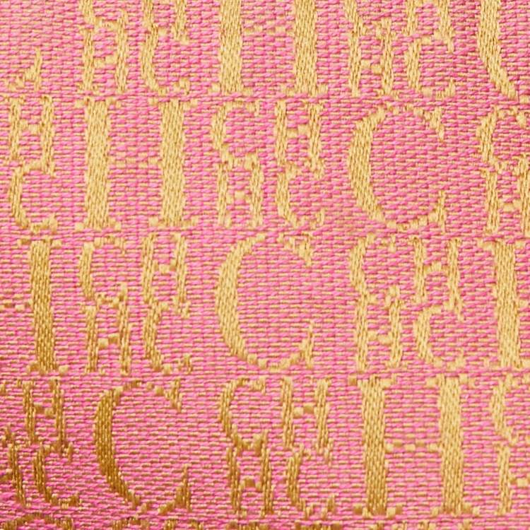 Pre Owned CH Carolina Herrera Mustard Monogram Embossed Leather Large Andy Boston Bag