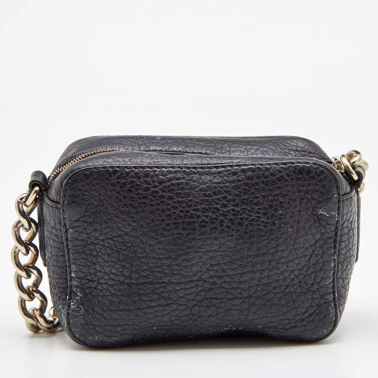 Pre Owned CH Carolina Herrera Black Leather Crossbody Bag