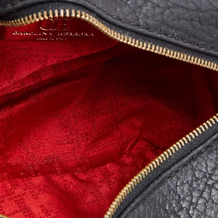Pre Owned CH Carolina Herrera Black Leather Crossbody Bag