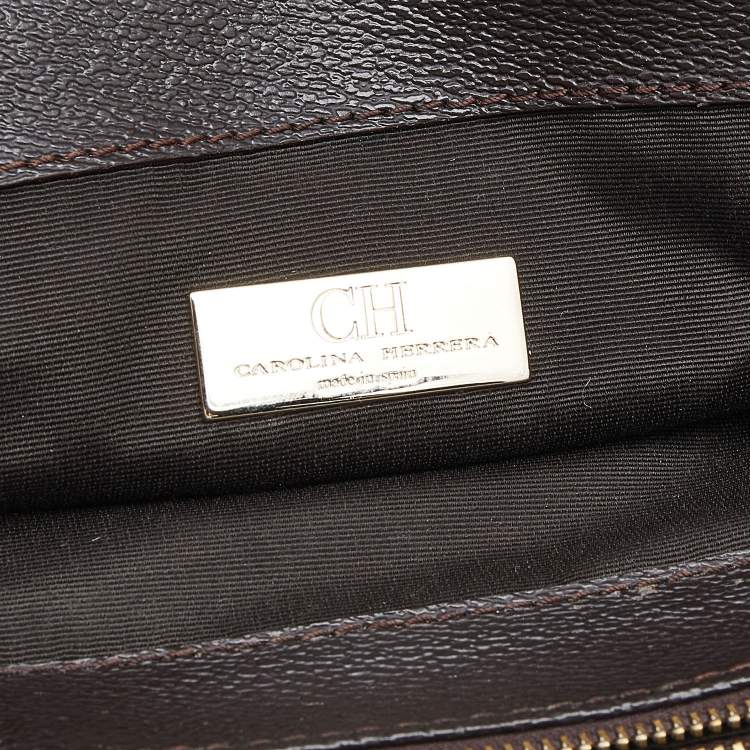 مملوكة مسبقًا CH Carolina Herrera Multicolor Monogram Coated Canvas and Leather Envelope Flap Shoulder Bag 