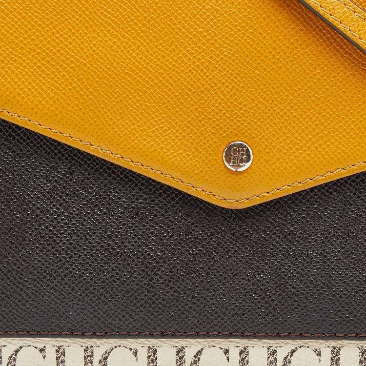 مملوكة مسبقًا CH Carolina Herrera Multicolor Monogram Coated Canvas and Leather Envelope Flap Shoulder Bag 