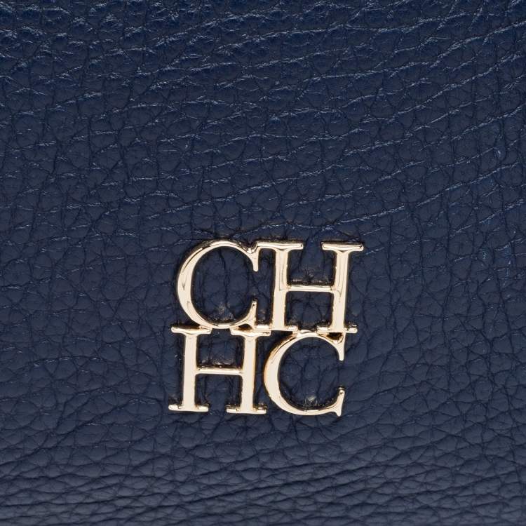 Pre Owned CH Carolina Herrera Blue Leather Chain Tassel Crossbody Bag