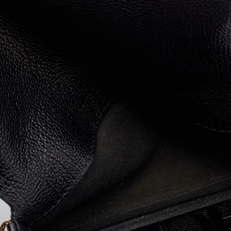 Pre Owned CH Carolina Herrera Black Leather Flap Chain Shoulder Bag