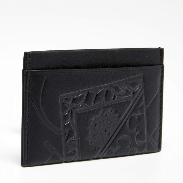 Pre Owned CH Carolina Herrera Black Leather Card Holder