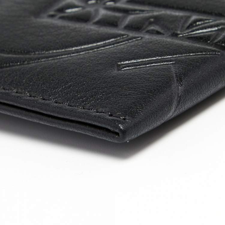 Pre Owned CH Carolina Herrera Black Leather Card Holder