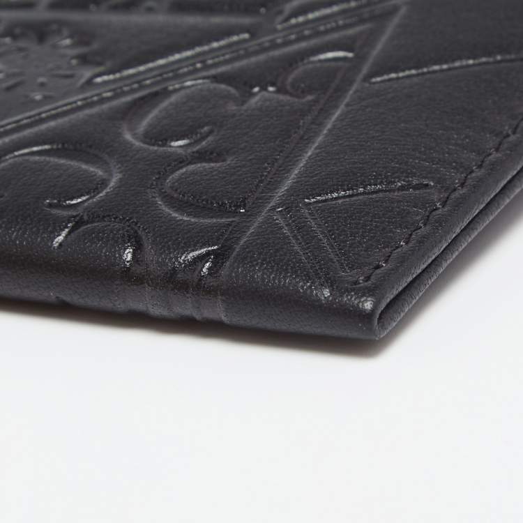 Pre Owned CH Carolina Herrera Black Leather Card Holder