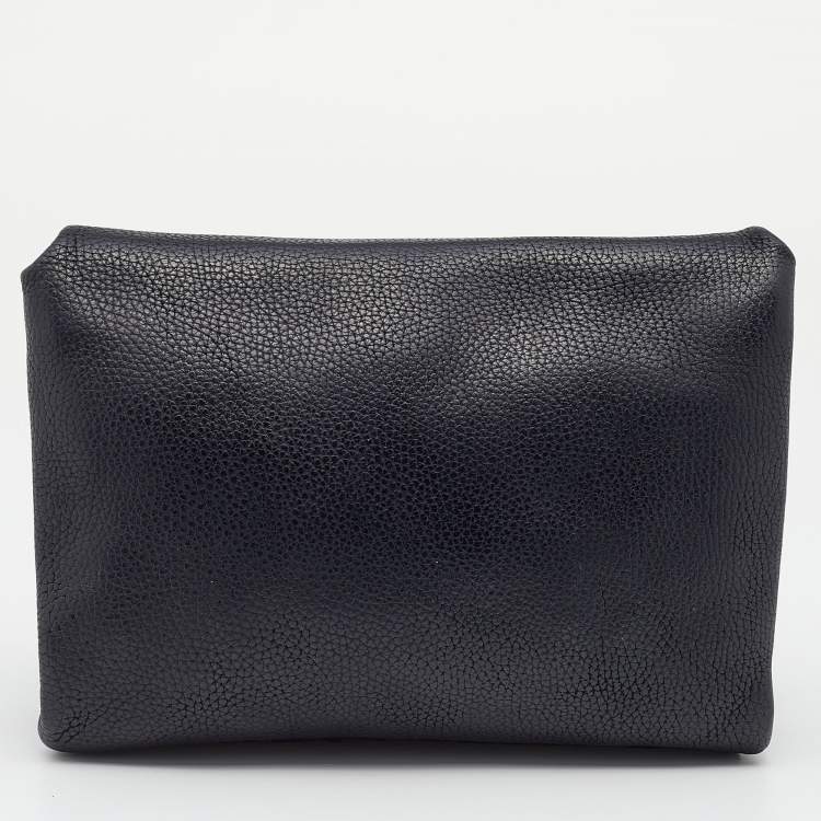 مملوكة مسبقًا CH Carolina Herrera Black Leather Fringe Chain Shoulder Bag
