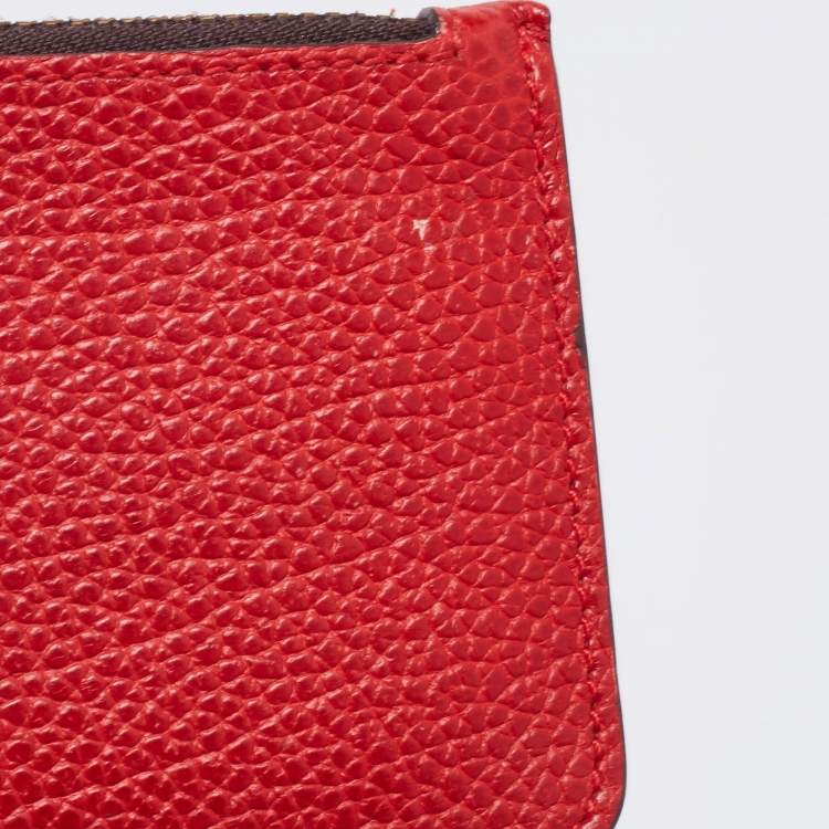 Pre Owned CH Carolina Herrera Red Leather Long Trifold Wallet