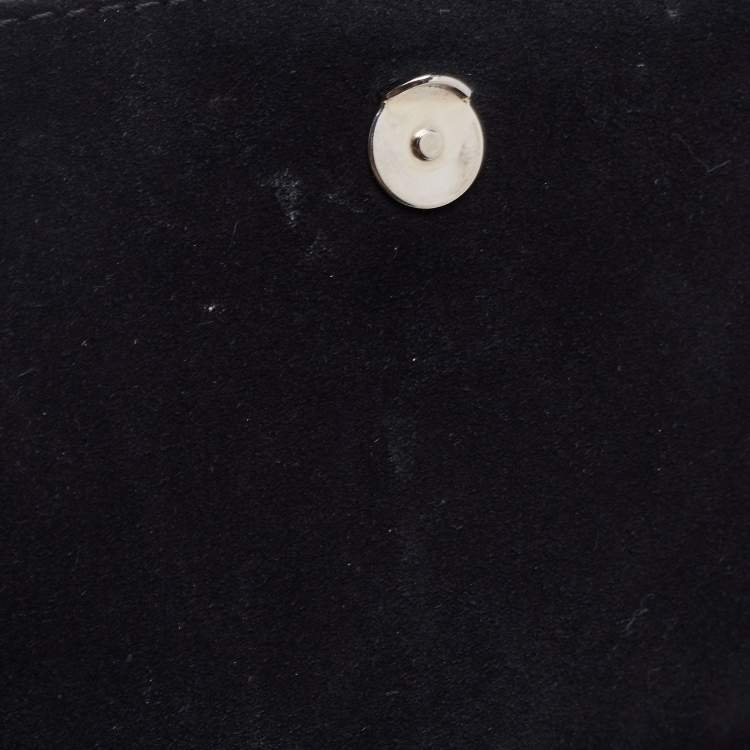 Pre Owned CH Carolina Herrera Metallic Grey Quilted Leather Flap Chain Shoulder Bag