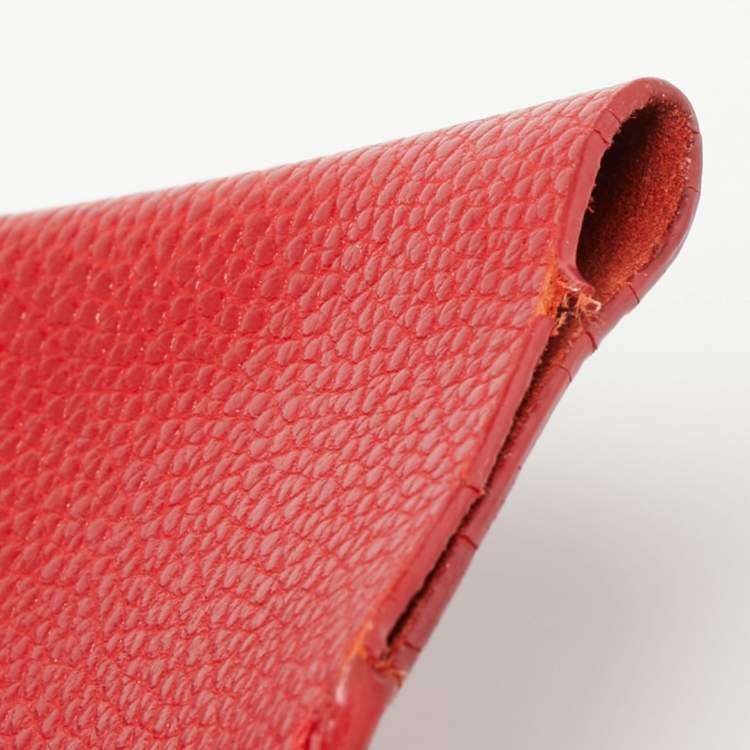 Pre Owned CH Carolina Herrera Red Leather Minuetto Flap Top Handle Bag