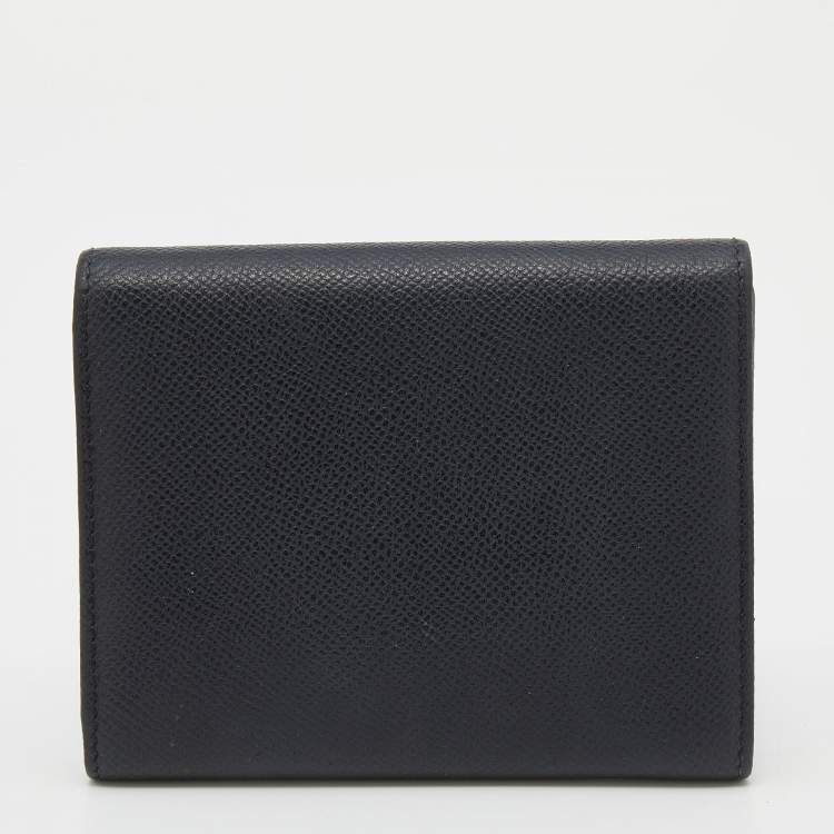Pre Owned CH Carolina Herrera Black Leather Tri Fold Wallet