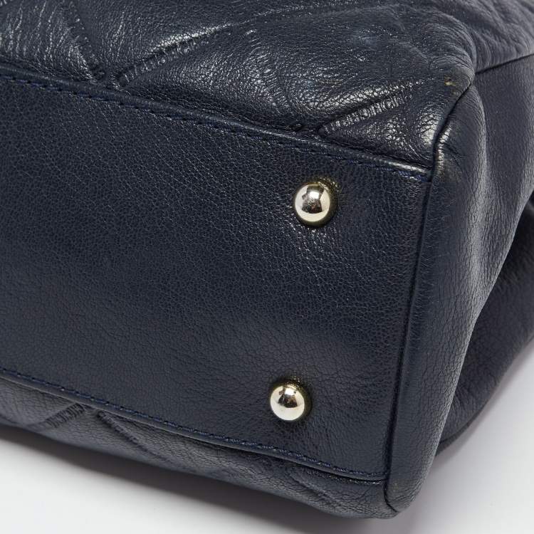 Pre Owned CH Carolina Herrera Black Embossed Quilted Leather Chain Shoulder Bag