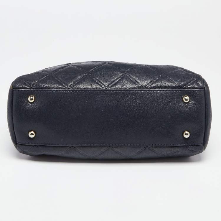 Pre Owned CH Carolina Herrera Black Embossed Quilted Leather Chain Shoulder Bag