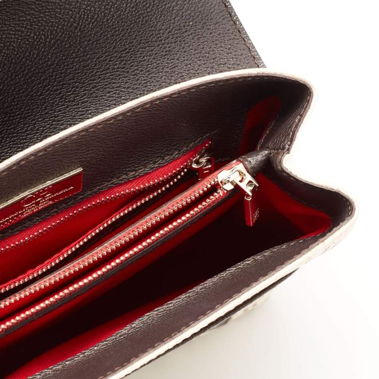 Pre Owned CH Carolina Herrera Multicolor Monogram Leather Top Handle Bag